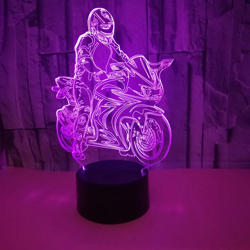 YIMIA мотоциклисты Модель 3D ночник USB Новинка подарки 7 цветов Изменение