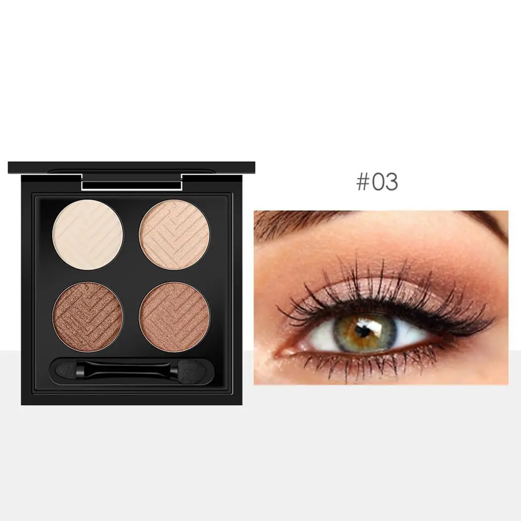 Новая палитра теней для век с двойным черным 4x2 5g 4 цвета Shimmer/Brush| |