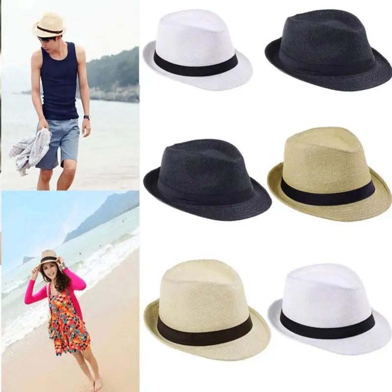 Шляпа трилби для мужчин и женщин в ковбойском стиле с широкими полями соломенная