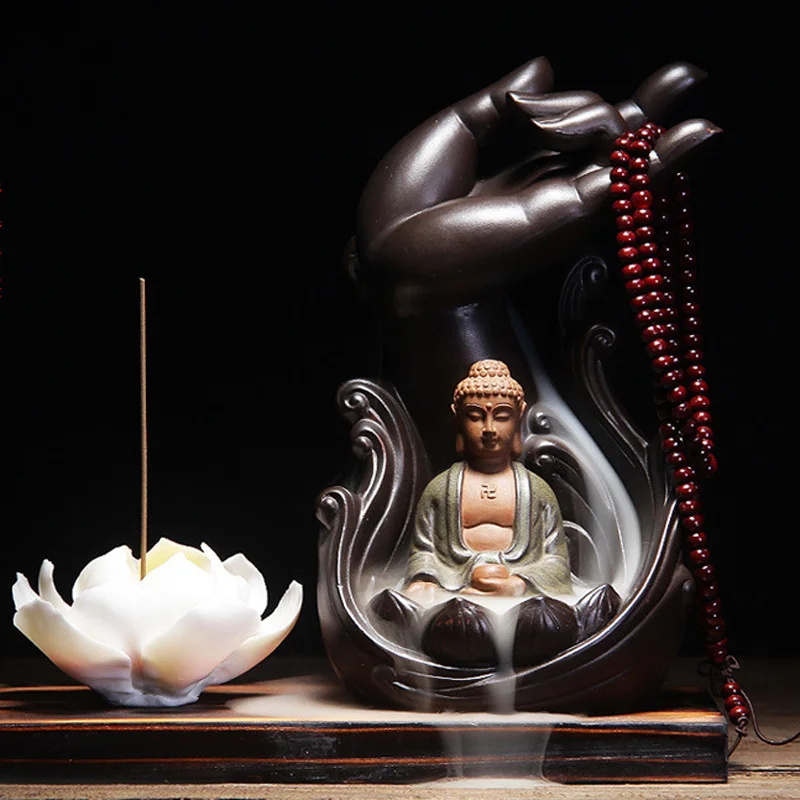 Водяная Лилия керамическая курильница Будда держатель буддийская с обратным