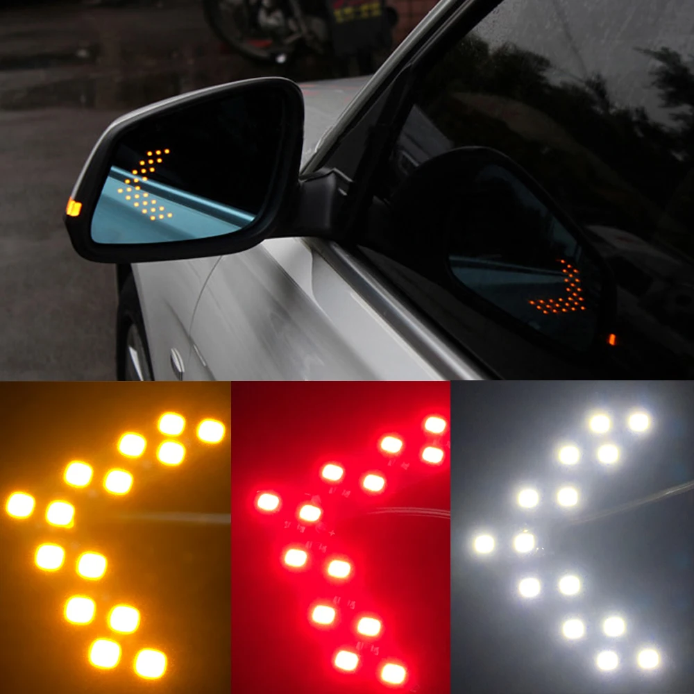 2 пары автомобильных зеркал заднего вида 14 SMD светодиодный светильник со
