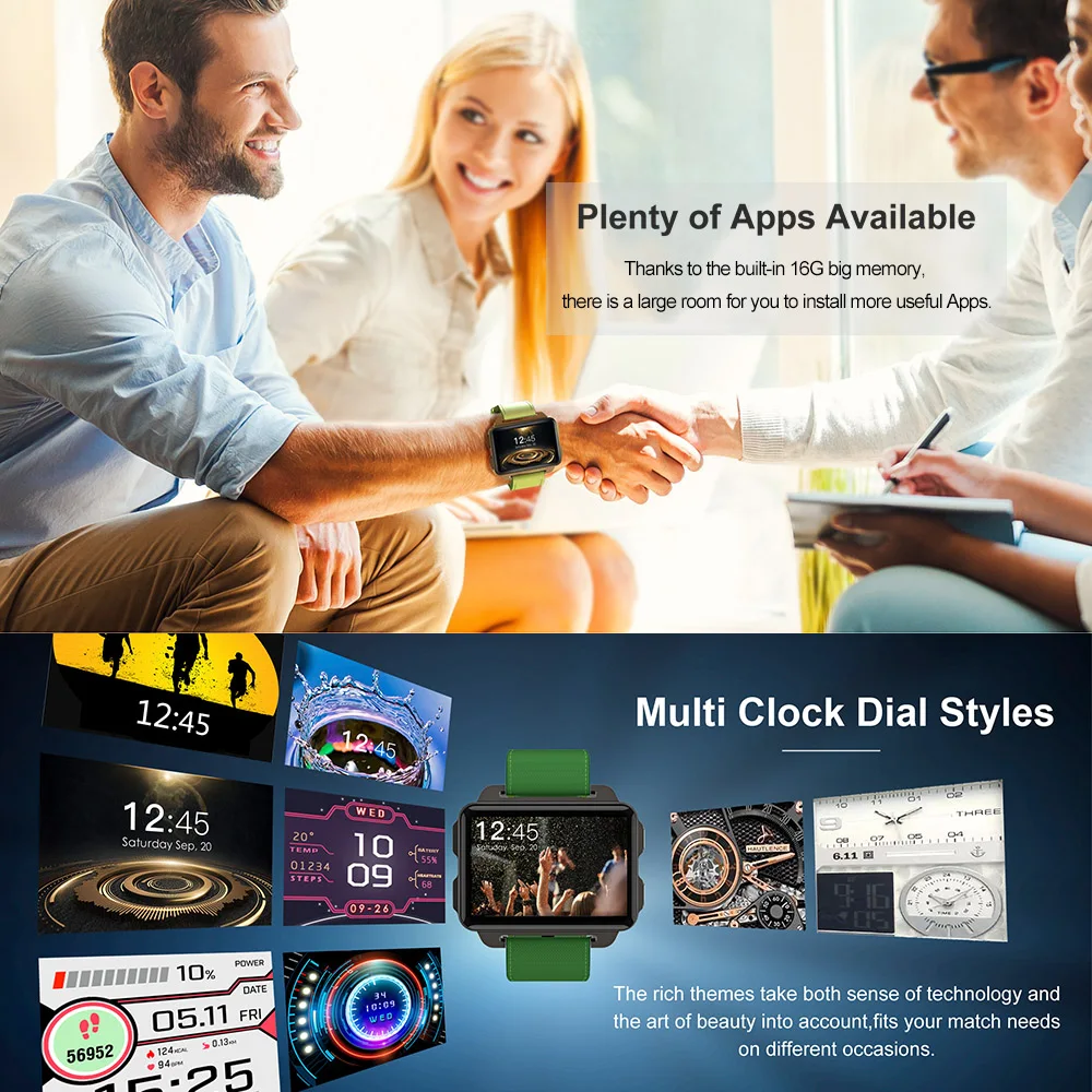 Смарт часы DM99 3G спортивные с GPS четырехъядерным процессором 1 ГБ 16 Wi Fi IPS экраном