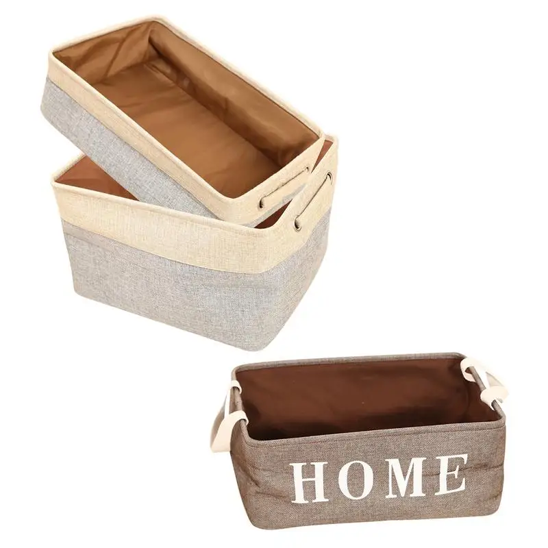 Ретро хлопчатобумажная бельевая корзина EVA двухслойная для хранения квадратная