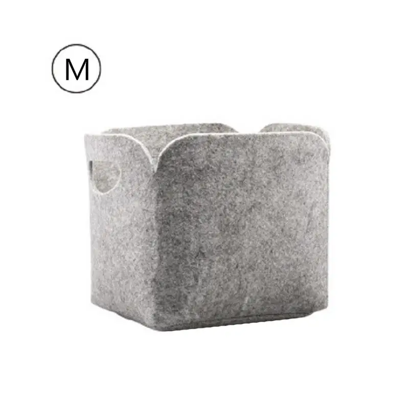 Простая фетровая тканевая корзина для хранения милый дизайн удобная складная