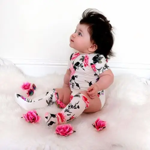 0-18M Pudcoco 2Pcs Toddler Newborn Baby Girl Floral Bodysuit + Leg Warmer Jumpsuit Clothes Outfit | Детская одежда и обувь