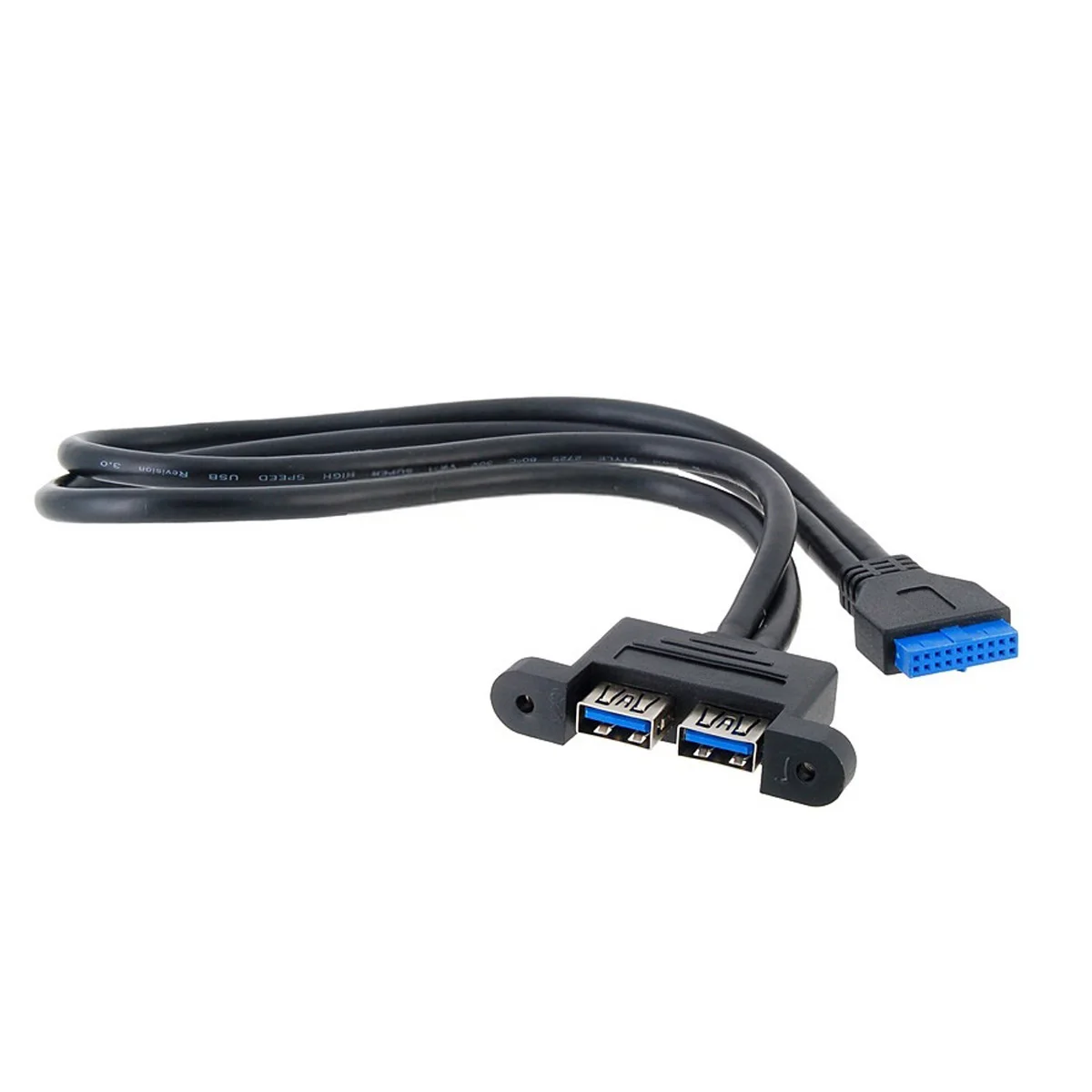 CY двойной порт USB 3 0 Женский Винт крепление к материнской плате 20pin кабель