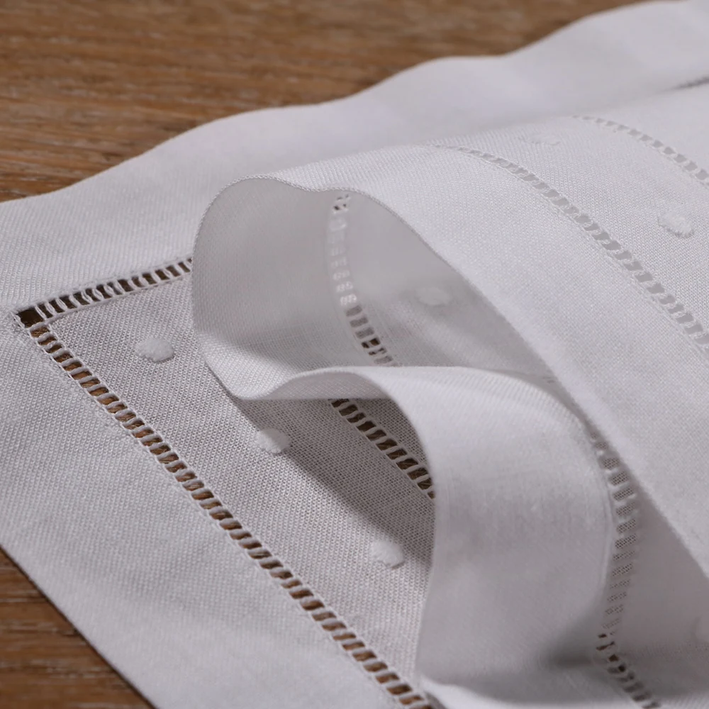 Обеденные салфетки трафареты из хлопка трафаретная ткань белые для стола 12