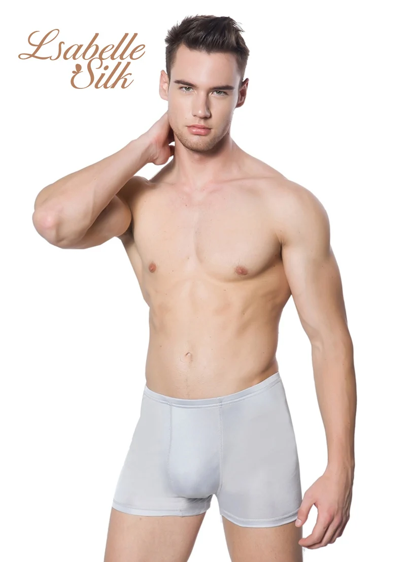 2 шт/партия 100% натуральный шелк мужские боксеры Мужское нижнее белье мужское