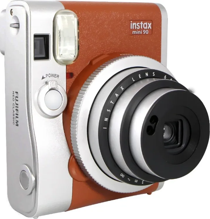 Оригинальная фотокамера Fujifilm Instax Mini 90, лидер продаж, Новое мгновенное фото, 2 цвета, черный, коричневый