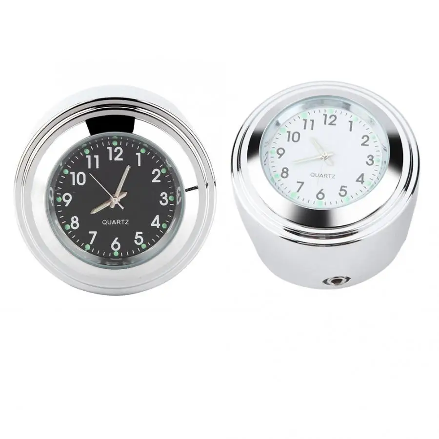 7/8&quot 1&quot Motorcycle Handlebar Mount Watch Precise Time Keeping Dial Clock with an anti-skip rubber mat and split ring mount |