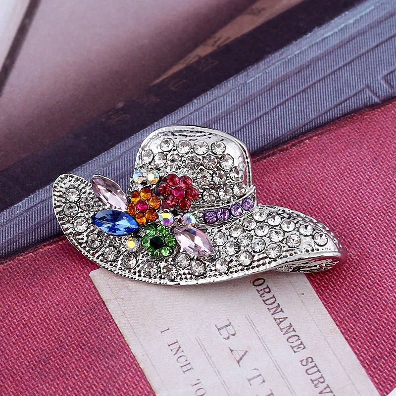 Banquet Full Dress Hat Collar Brooch Fashion Gold Silver Colours Rhinestone Brooches For Women Pins Accessories Gift | Украшения и