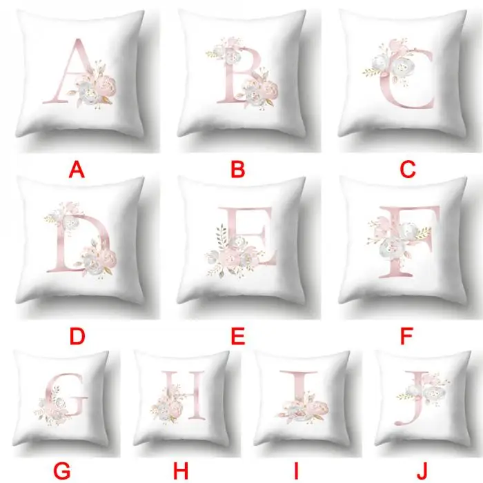 

Чехол-наволочка 45x45 см с буквенным рисунком