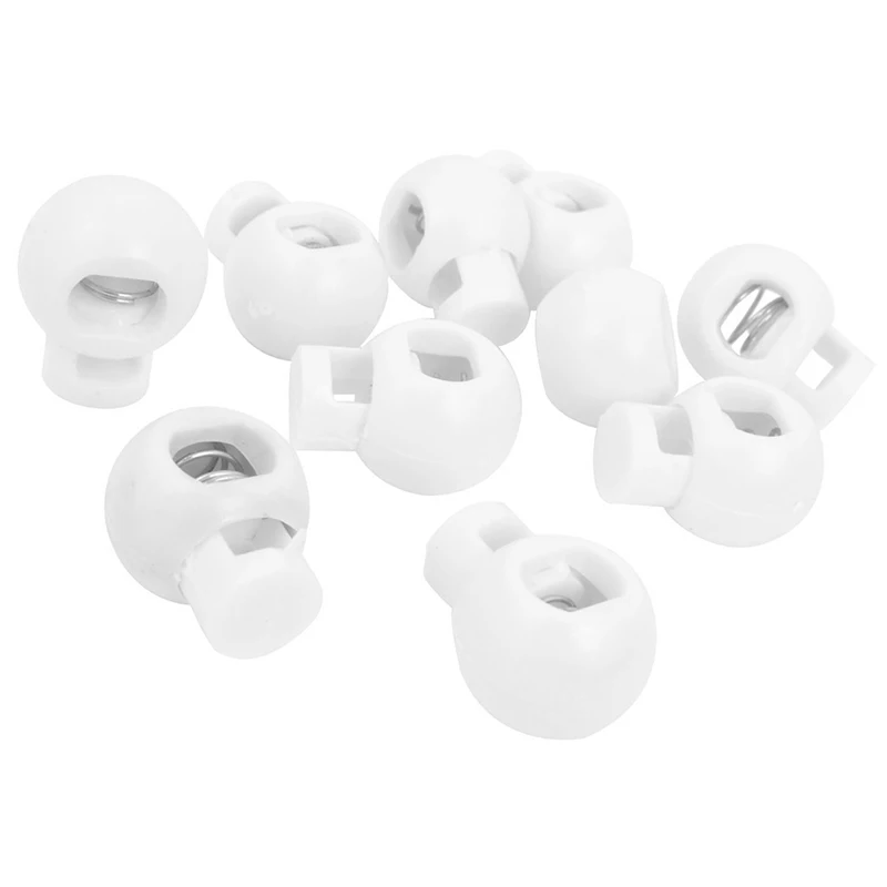 Пробки для шнура 10 шт. белые 6 мм x 5 одно отверстие шнура|Пуговицы| |
