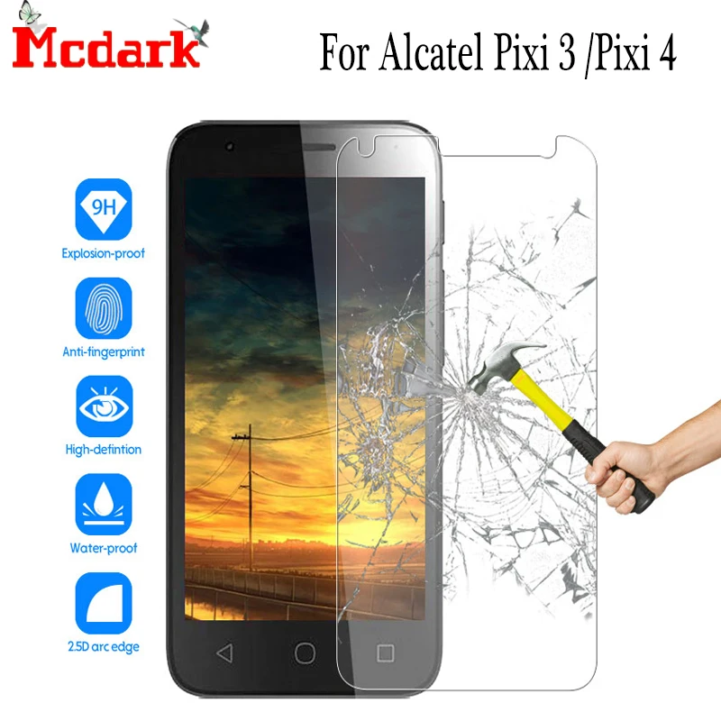 2.5D 9H закаленное стекло для Alcatel Pixi 3 4 5 0 защита экрана телефона защитная