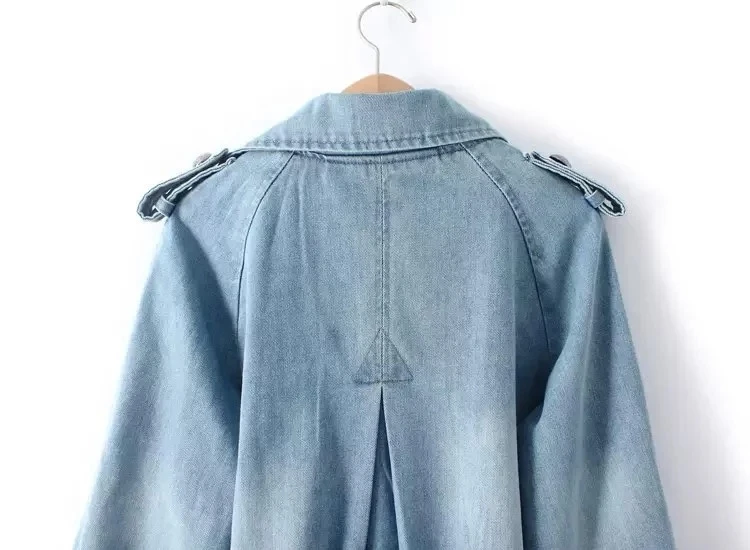 

New Cloak Denim Jackets Women Boyfriend Style Jean Jacket Spring Autumn Long Sleeve Washed Denim Jeans Coats Casacos Feminino