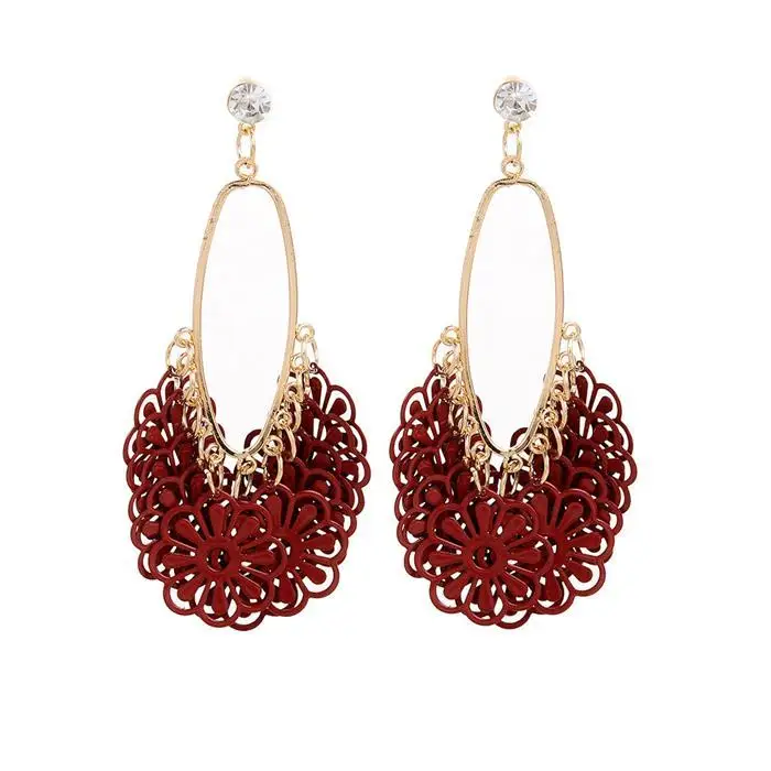 Женская мода Ретро выдалбливают преувеличенные цветочные проколы повседневные