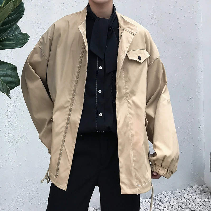 Куртка с воротником однотонная повседневная куртка в Корейском стиле на весну и