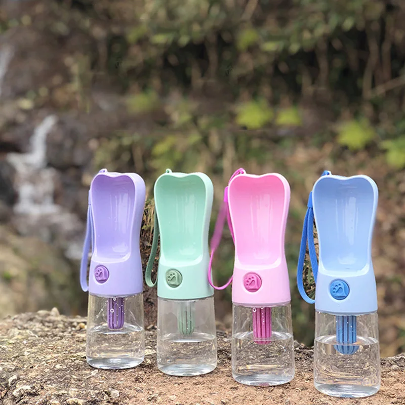 250 мл ПЭТ собака кошка пластиковая бутылка для воды питатель питьевой чашки