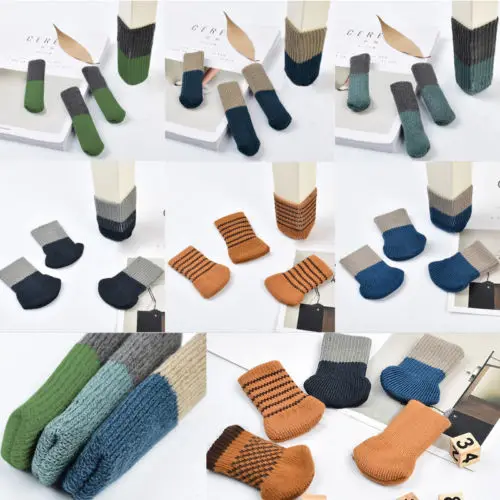 4pcs Table Chair Foot Leg Knit Cover Protector Socks Sleeve Protect Floor | Дом и сад