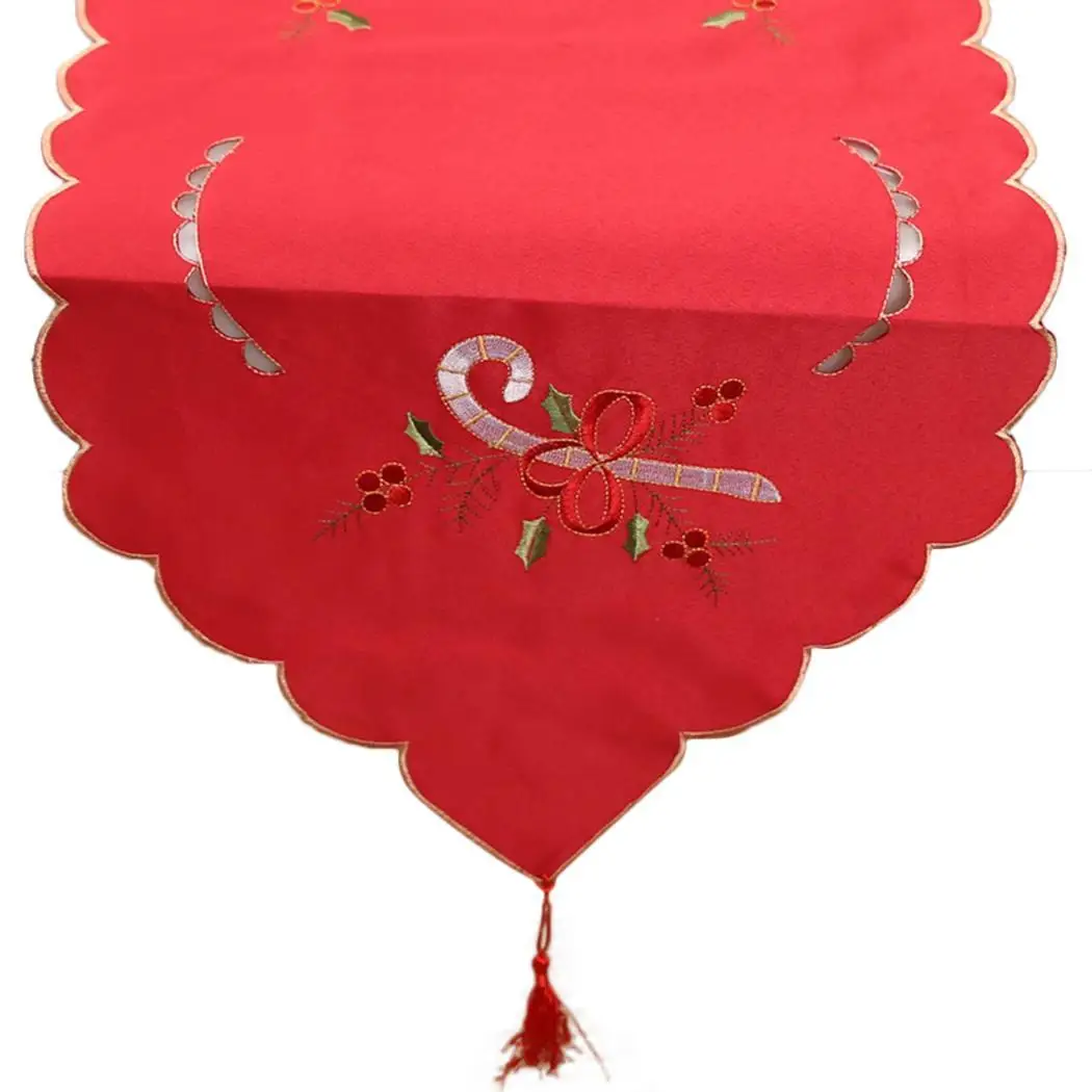 bells Christmas Table Flag Santa Out Hollow candles Crutches Decorations Claus Embroidered Party Gift | Дом и сад