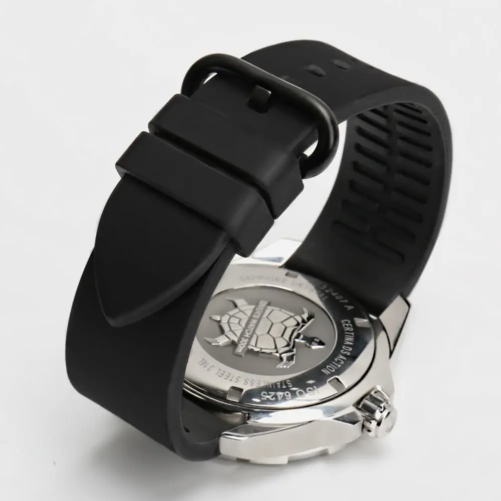 MAIKES New high quality fluororubber watchbands 20mm 22mm 24mm fashion sports rubber strap watch band  watch bracelet belt