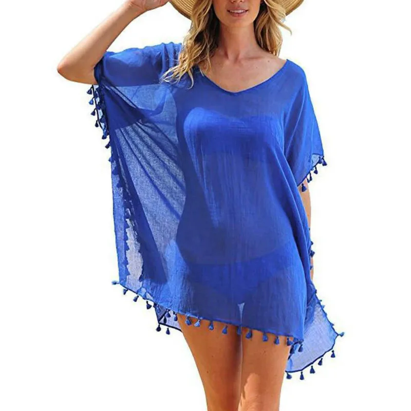 Женская пляжная одежда Boho купальник бикини с кисточками летнее платье|Женские