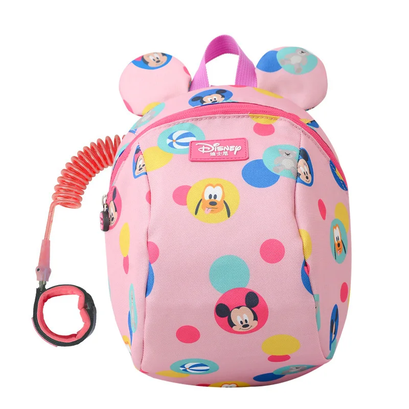 Disney-mochila antip&eacute;rdida 2 en 1 para ni&ntilde;os, bolso escolar con correa para caminar, de Mickey y Minnie, 1,8 M-0