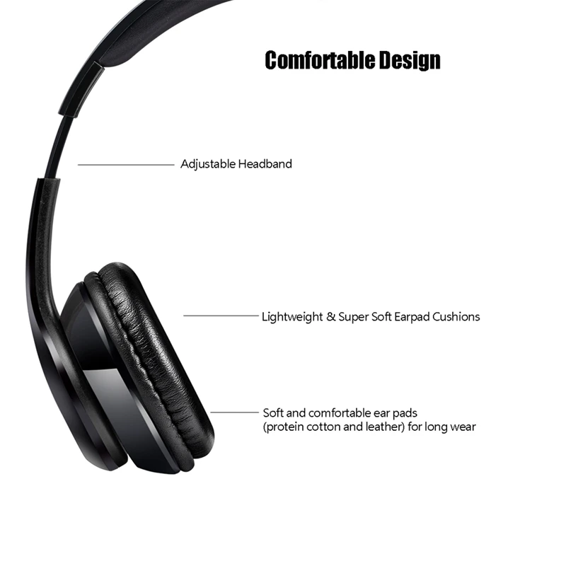 Беспроводные наушники с креплением на голову Bluetooth 5 0 Hi Fi стереонаушники тяжелыми