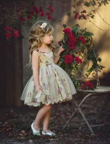 2019 Kids Baby Girls Clothes Princess Wedding Flower Party Formal Dress Sleeveless Lace Tulle Ball Gown Photo Prop Costume 1-6T | Детская