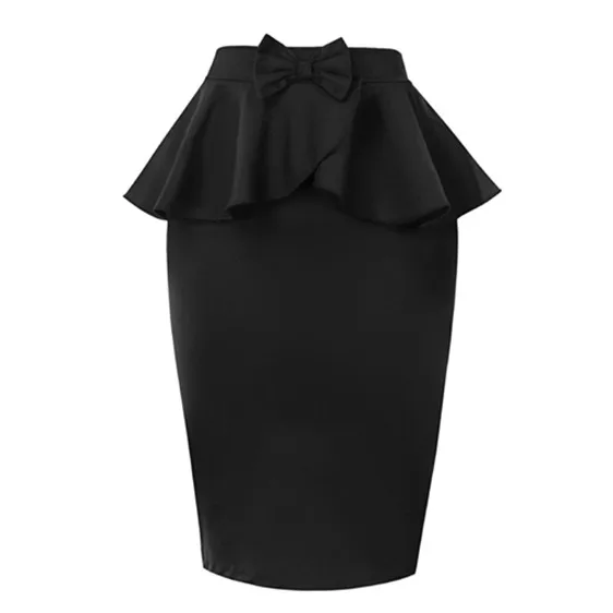 Женские юбки в стиле ретро Joineles красные/черные с высокой талией и оборками