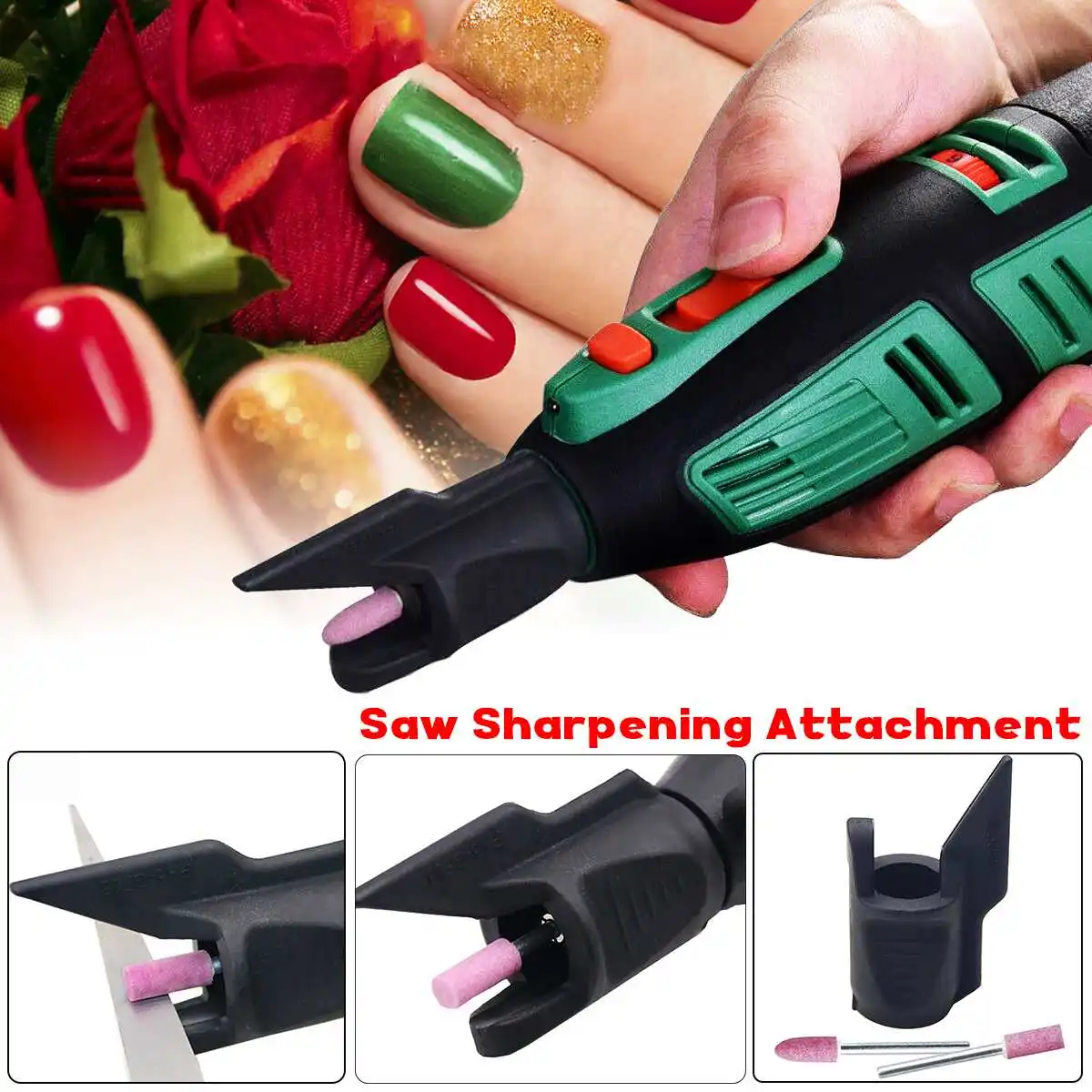 Electric Grinding Knife Chain Tool Saw Sharpen Sharpening Attachment Rotary Power Drill Adapter Polishing Bit | Инструменты