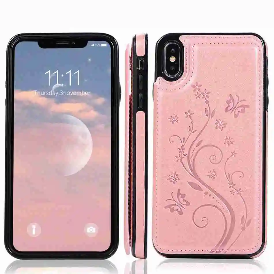 Роскошный кожаный чехол KISSCASE для iPhone 6 S 7 8 Plus 5 5S премиум класса слот карт книжка