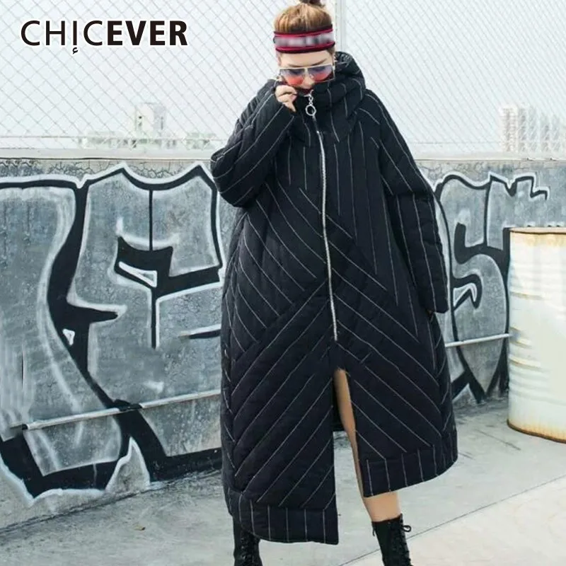 Женская куртка CHICEVER с капюшоном и длинным рукавом на молнии ассиметричным краем