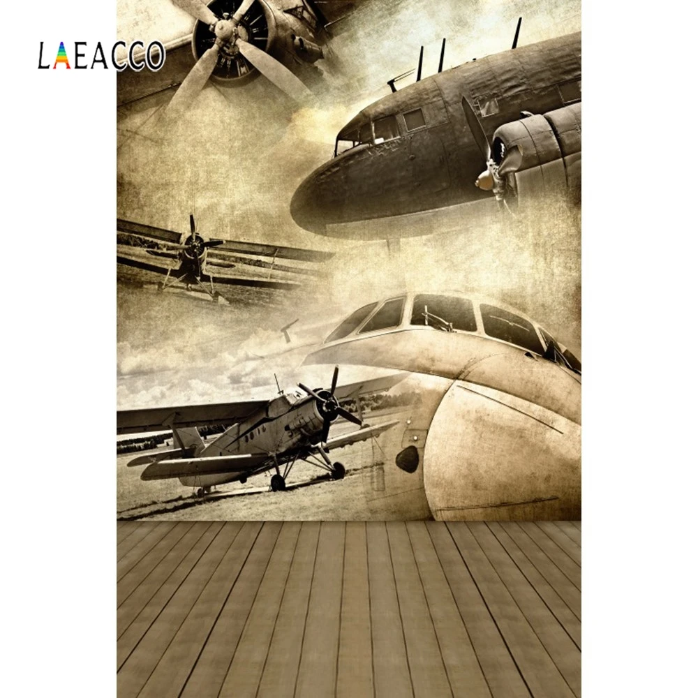 Laeacco самолет взлет аэропорта облако живописные фотографии фоны летние