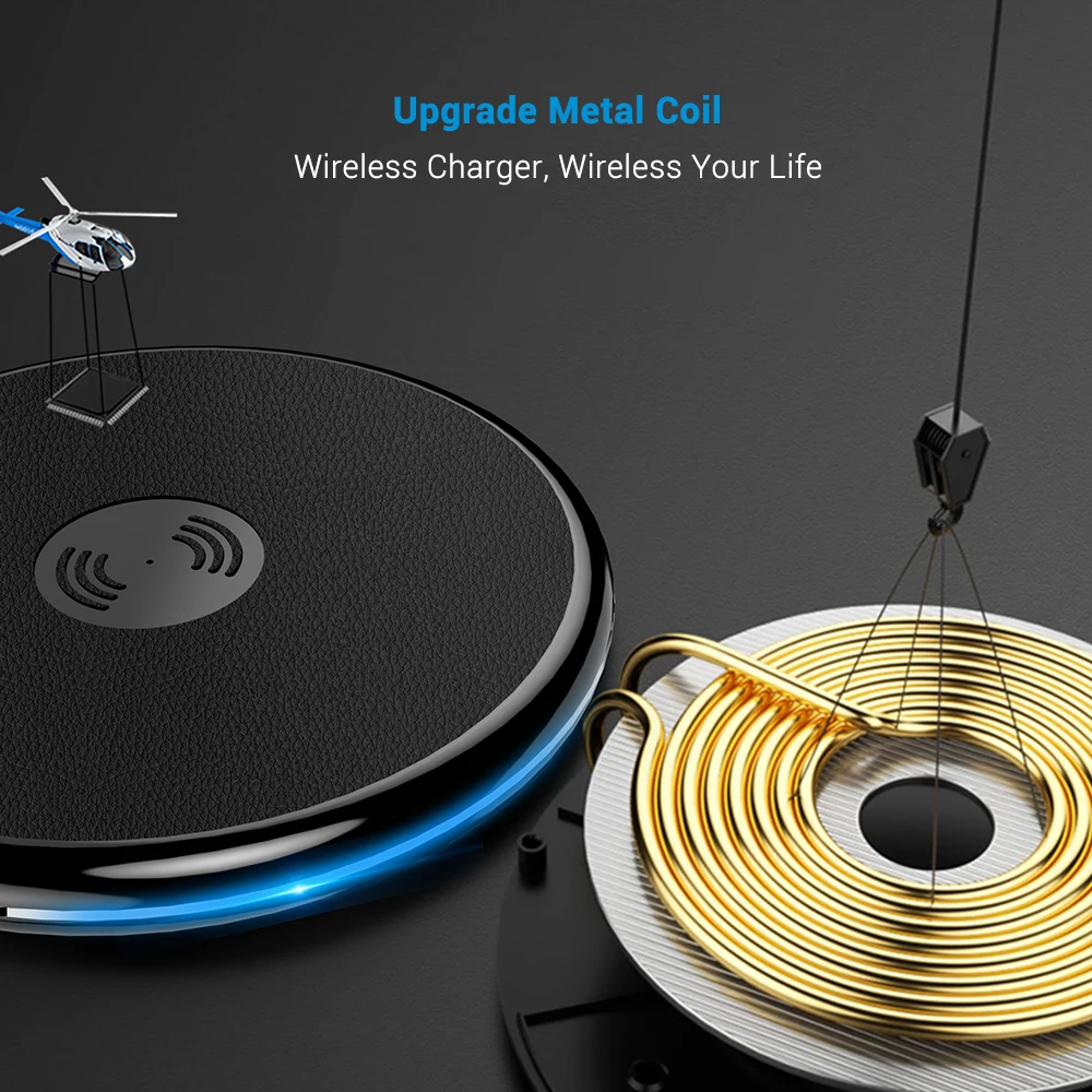 Простое Беспроводное зарядное устройство KISSCASE для iPhone X XS Max 8 Plus портативное USB