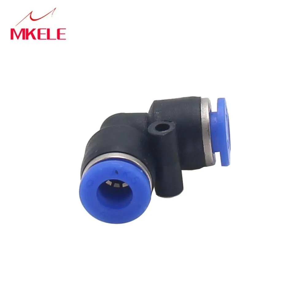 

PV6 Tube O/D High Quality 4mm-16mm quick insert plastic right angle 90 degree elbow butt two links connector
