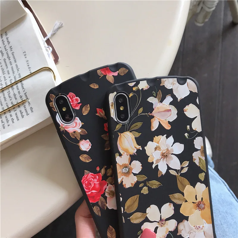 Lovebay Телефон чехол для iPhone 6 6s 7 8 Plus X XR XS Max Винтаж мультфильм красивый цветок