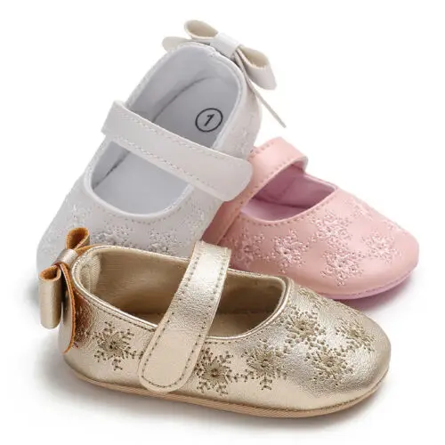 Обувь для новорожденных девочек с цветочным узором Нескользящие кроссовки на