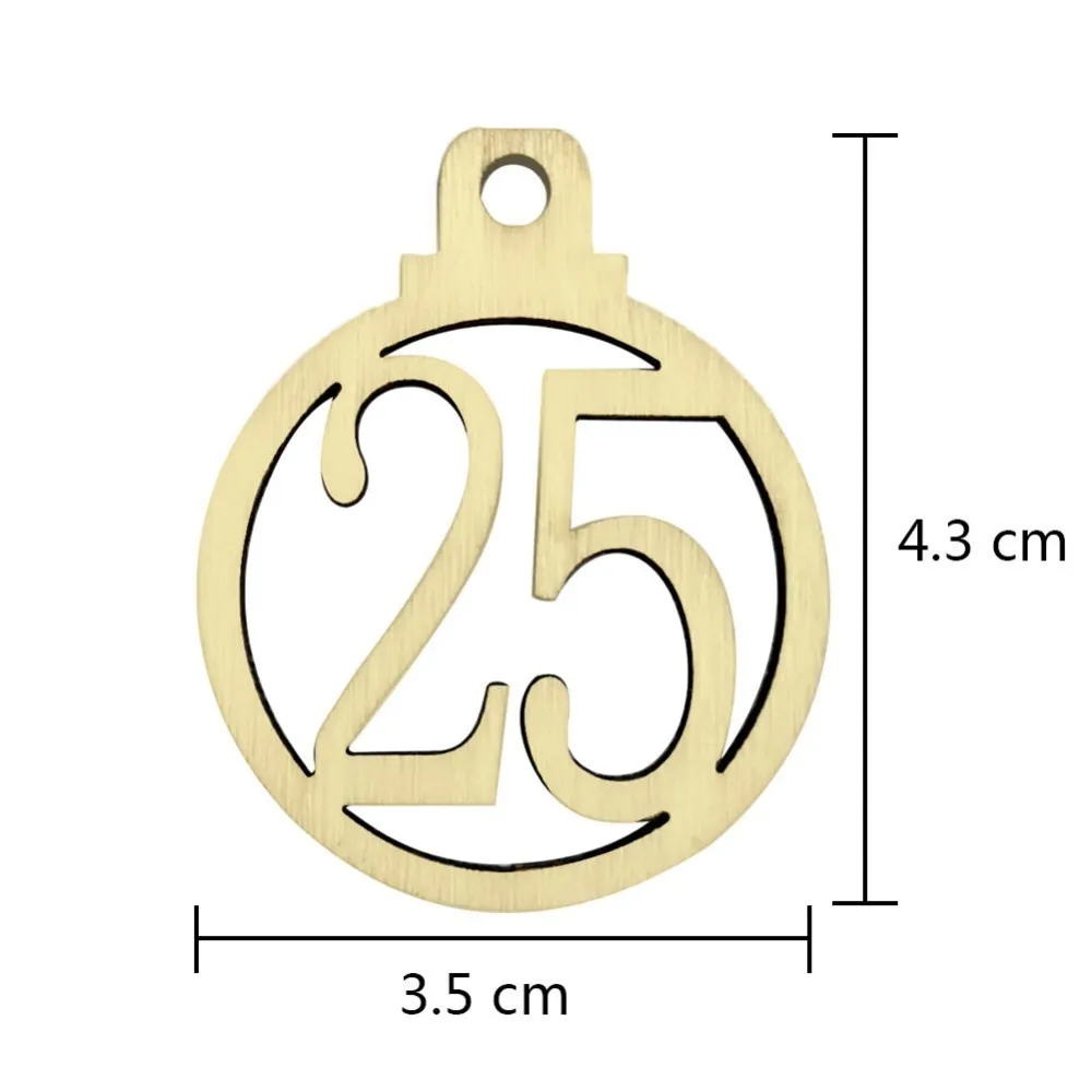 25 шт. деревянный кулон с цифрами рождественские украшения для дома деревянные