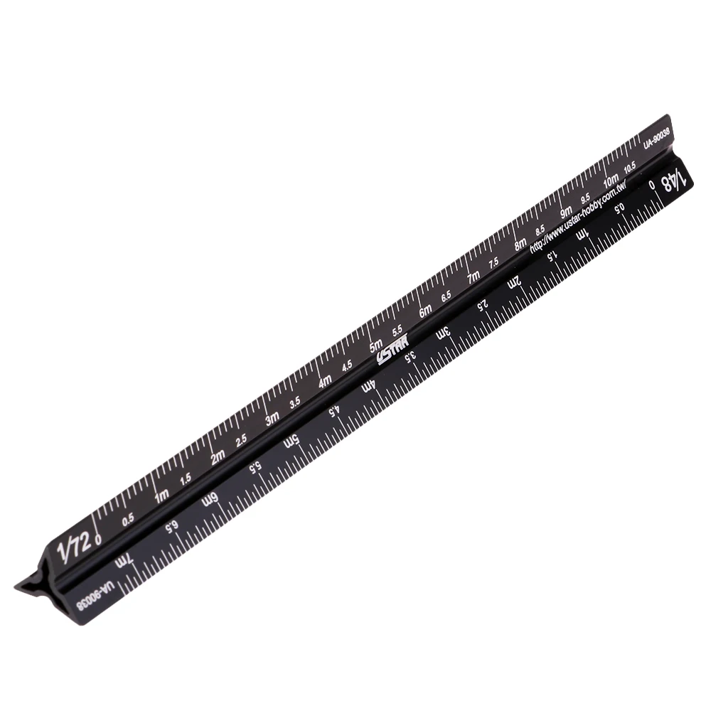 

17cm -90038 Model Triangular Scale Ruler For1/12 1/24 /1/32 1/35 1/48 1/72 Model Scale Ruler Measuring Scale Tool