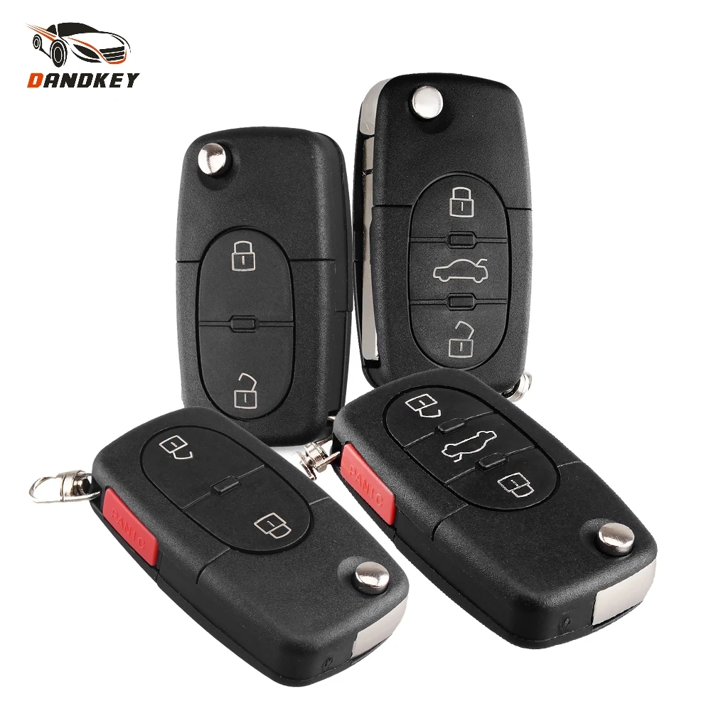Dandkey 2/3/4 2 + 1 3 кнопка дистанционного ключа Fob чехол и HU66 лезвие для Audi A2 A3 A4 A6 TT
