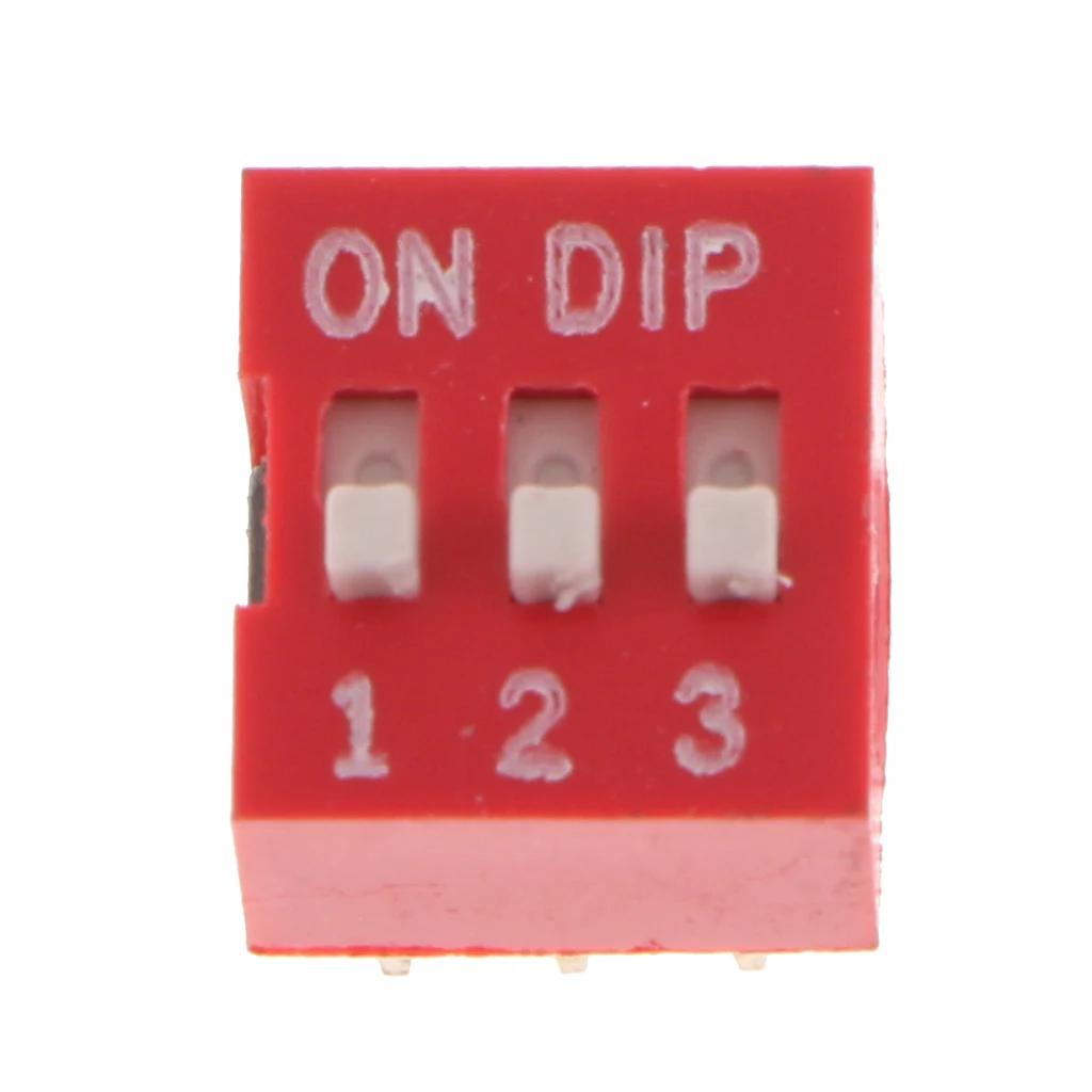 Baoblaze 10 Pieces Red 2.54mm Pitch 1 2 3 4 5 6 8 Position Way Slide Type DIP Switch | Обустройство дома
