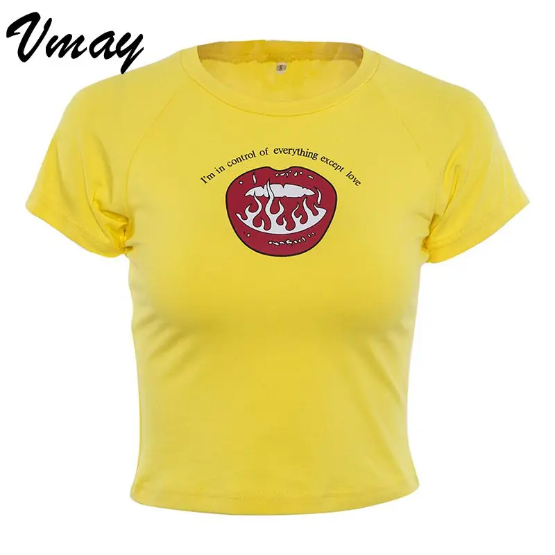 Футболка с короткими рукавами и круглым вырезом Vmay Hot Lips Print весна лето 2019