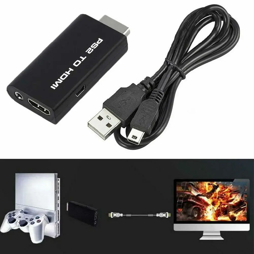 Адаптер для игр Sony Ps2 совместимый с Playstation 2 HDMI конвертер 480i/480p/576i аудио видео