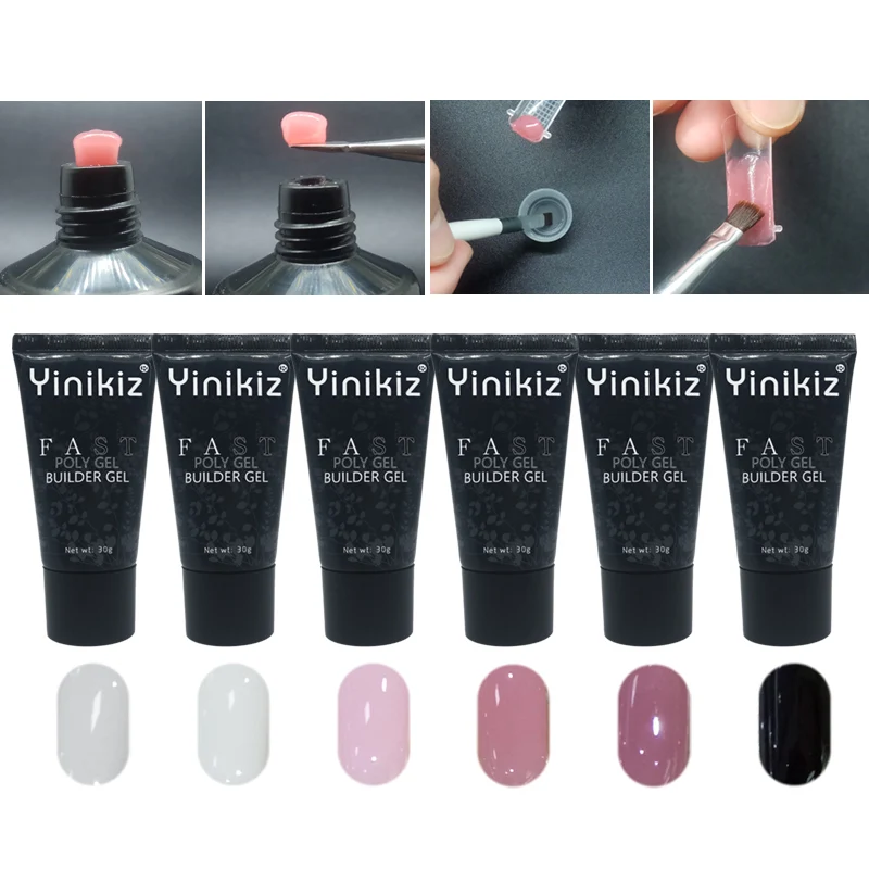 Yinikiz 30g поли моментальный эффект! УФ гель быстро конструирующий наращивание ногтей Клей карандаш акриловые