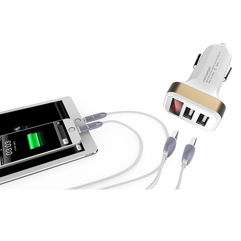 Двойной Переходник USB для зарядки в машине 5 3.1A цифровой светодиодный дисплей