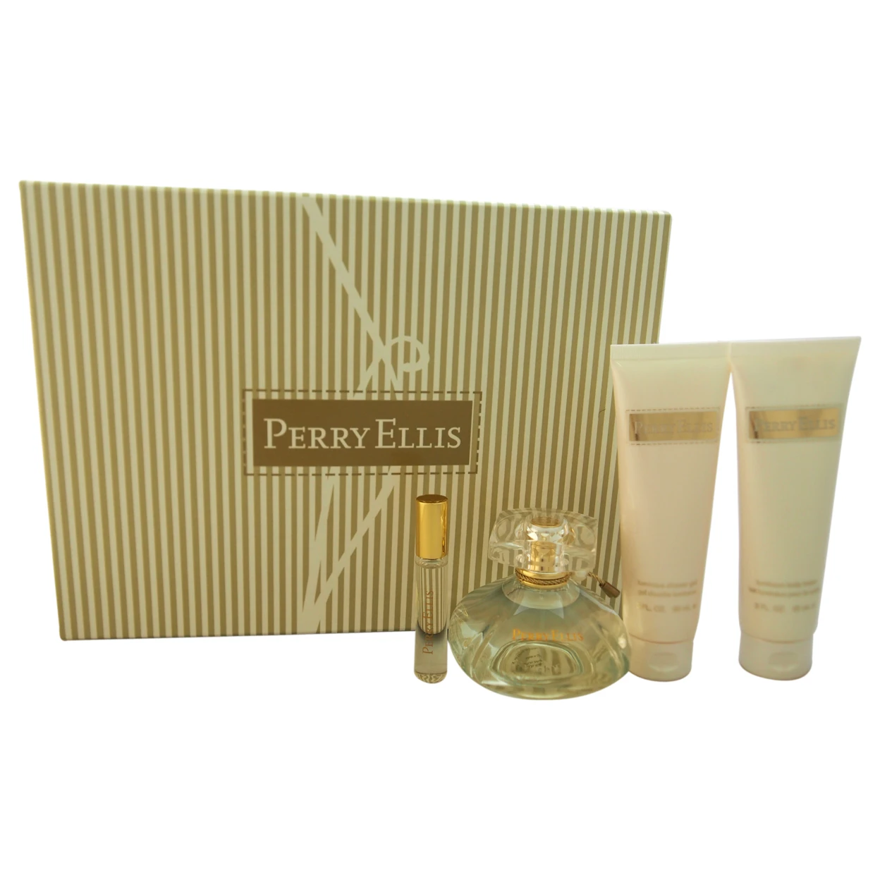 Perry Ellis by для женщин 4 шт Подарочный набор 0 25 oz EDP Spray 3 Mini Rollerball светящийся лосьон