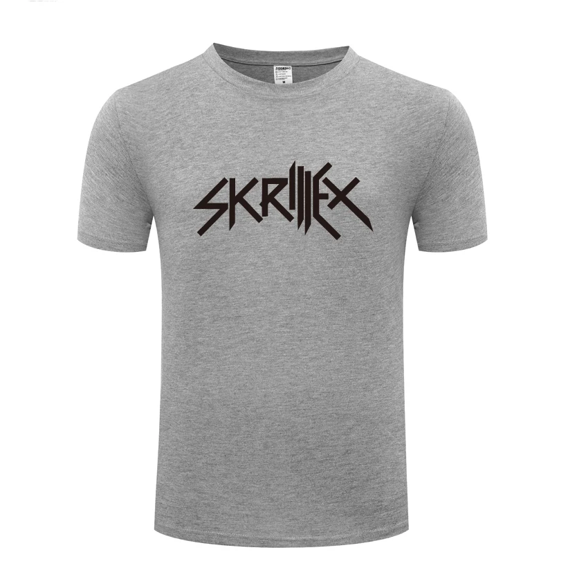 Мужская футболка с надписью Music Rock DJ Skrillex повседневная хлопковая коротким