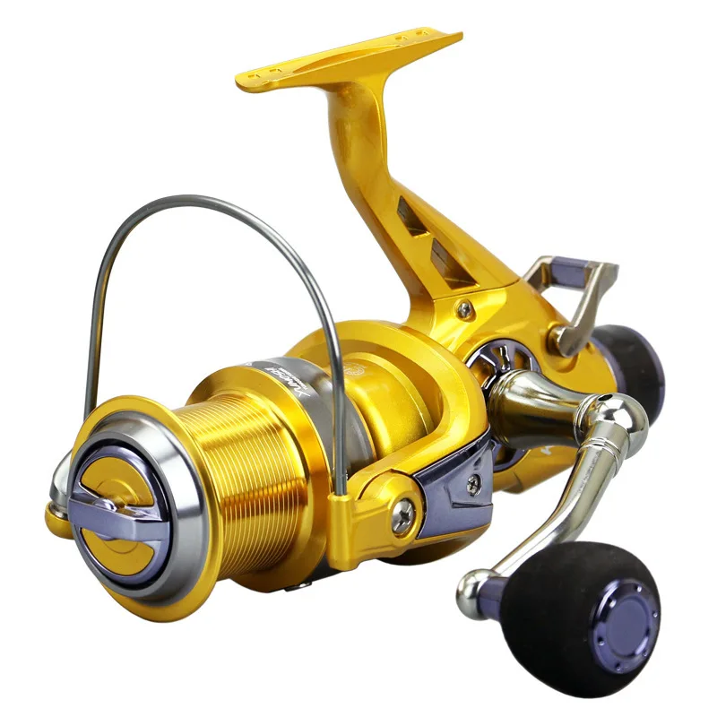 

KM50 KM60 Double-loading Metal Head Front& Rear Brakes Fishing Reel Sea Fishing Wheel Throwing Round Squid Fishing Reel Pesca