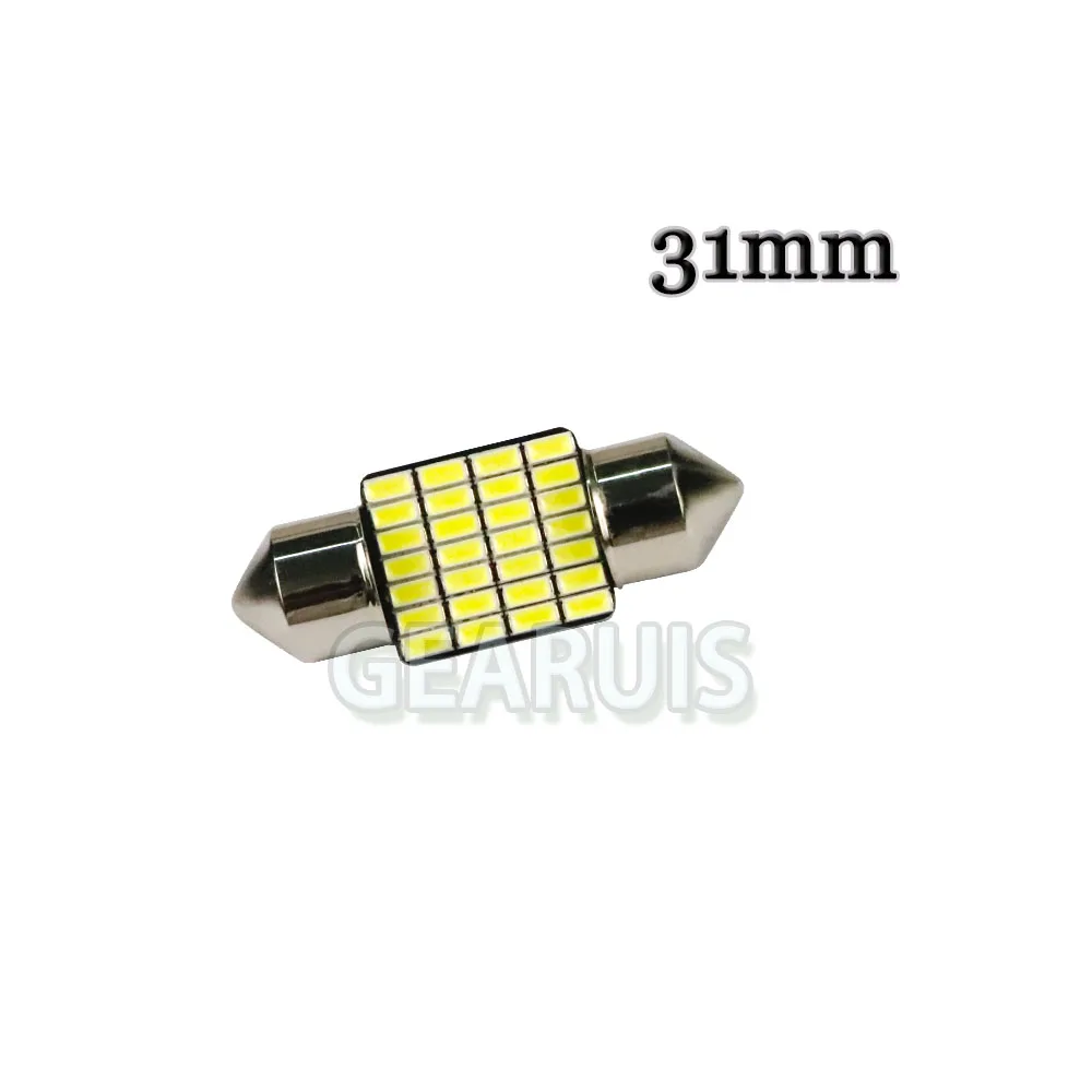 100 шт. гирлянда 31 мм 36 39 42 Светодиодная лампа C5W C10W 28 35 49 SMD 3014 сверхъяркая